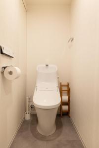 a bathroom with a white toilet in a room at Dash Living Kagurazaka in Tokyo
