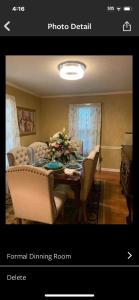 una imagen de una sala de estar con mesa y sillas en A place to stay worry free, en Greensboro