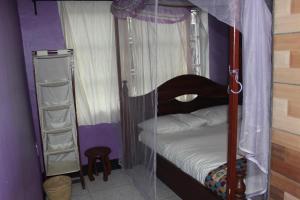 a bedroom with a bunk bed with a canopy at Room in BB - Amahoro Guest House - Single Room with Shower in Ruhengeri