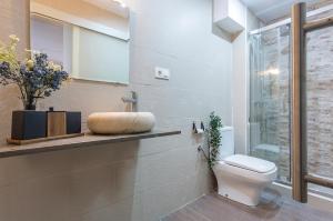 a bathroom with a toilet and a sink at Centrico Tranquilo 2 dormitorios in Jerez de la Frontera