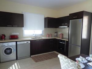 cocina con fregadero y lavavajillas en Kyma 3 Bed Villa + Pool en Yeroskipou