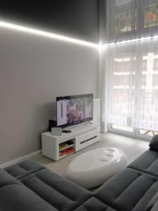 Televízia a/alebo spoločenská miestnosť v ubytovaní Apartament Zielony Zakątek Wrocław free parking, ochrona