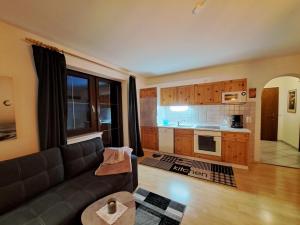 sala de estar con sofá y cocina en Apartment App- Helga - FIB220 by Interhome, en Fieberbrunn