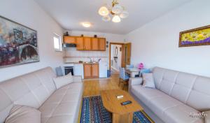 - un salon avec un canapé et une table dans l'établissement Apartment Ado, à Mostar