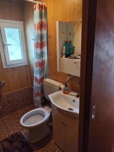 a bathroom with a toilet and a sink at σπίτι - αγρόκτημα in Porto Heli