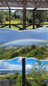 un collage di due immagini di un arcobaleno di Casa en Dalcahue - Mira Mar a Dalcahue