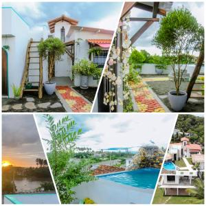 a collage of photos with a house and a pool at Feeling tip'sea rooftop villa in Mirissa