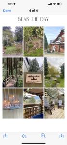 a collage of photos of benches and a house at SEAS THE DAY Hottub Pets LOCATION beaches dining 10 star in Gibsons