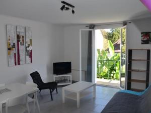 Televízia a/alebo spoločenská miestnosť v ubytovaní **Appartement T3 Centre-Ville La Roche-Posay avec Piscine, Terrasse et Wi-Fi** - FR-1-541-74