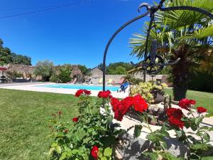 Vonkajšia záhrada v ubytovaní Longère restaurée avec piscine chauffée, terrasse et barbecue à Archigny - FR-1-541-89