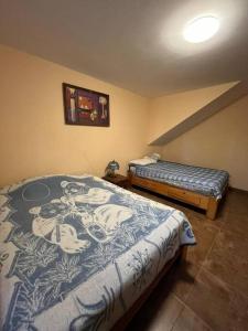 a bedroom with two beds in a room at Cabaña de descanso "El Tigre" in Quiroga