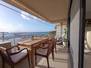 Μπαλκόνι ή βεράντα στο Ferienwohnung am Meer Belle Vue