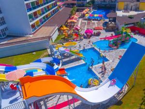 an aerial view of an indoor water park at Side Win Hotel & Spa in Side