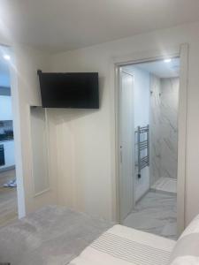 Televisyen dan/atau pusat hiburan di CP Top floor luxury studio with spa and pool
