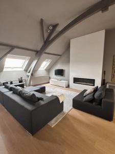 TV a/nebo společenská místnost v ubytování Loft @ de Vlaamse Ardennen