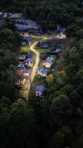 an aerial view of a group of houses in a forest at HAT NATUREL RESORT Sapanca in Sapanca