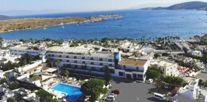 an aerial view of a resort and the ocean at SOZ HOTEL in Bodrum City