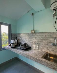 Kuchyň nebo kuchyňský kout v ubytování Eevolve Dharamkot - An Eco Hostel