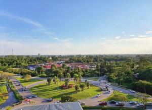 an aerial view of a park with trees and a street at #1 Hann's Residence Homestay City View 2R2B in Sibu