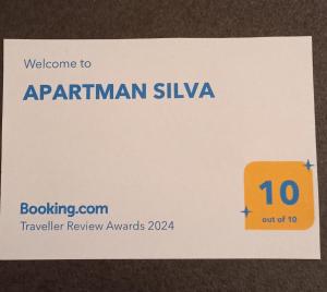 einen weißen Umschlag mit einem Ticket für Aprrilan Skivka in der Unterkunft APARTMAN SILVA in Biograd na Moru