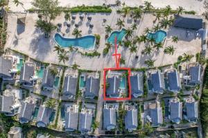 an aerial view of a resort with a water park at Ocean View Villa with pool, Zanzibar in Pingwe