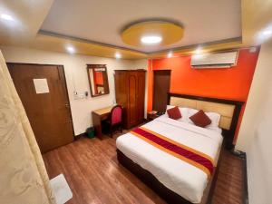 Uma cama ou camas num quarto em Trekkers Home