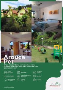 uma colagem de fotos de um quarto e uma casa em Resort Monte das Oliveiras em Joanópolis