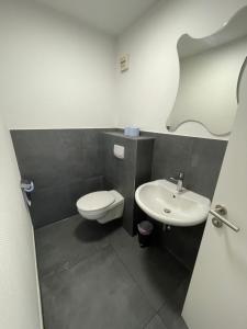 a bathroom with a toilet and a sink at Diner/Wallenhorst in Wallenhorst