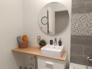 Koupelna v ubytování Appartement aux Portes de Paris, métro 12 + 5 fotografií