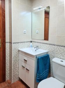 拉佐宜亞的住宿－Azohia Wellness，一间带水槽、卫生间和镜子的浴室