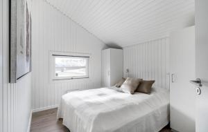 オテルプにあるStunning Home In Otterup With Kitchenの白いベッドルーム(ベッド1台、窓付)