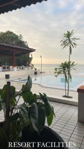 a view of the pool at the resort facilities at Lovita Tanjung Bidara Beach Resort in Melaka