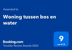 a screenshot of a phone with the words winning tusken boxen water at Woning tussen bos en water in Dalfsen