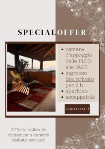 a flyer for a special offer with a picture of a table at Albergo Canella in Fuipiano Valle Imagna