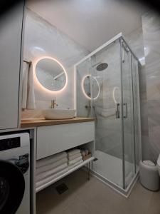 Koupelna v ubytování Salona Lux