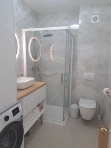 Koupelna v ubytování Salona Lux