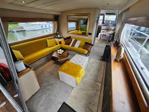an aerial view of a living room in an rv at Rhapsody in Blue in Chertsey