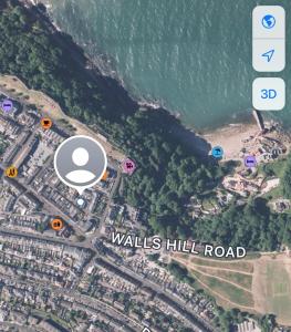 a map of a road with wallshoff road and the ocean at Coastal Retreat, Torquay - Anstey Cottage in Torquay