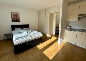 1 dormitorio con 1 cama en el centro de una habitación en City Apartments Wien en Viena