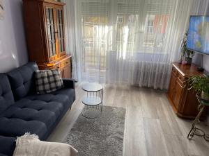 a living room with a couch and a table at Apartament w centrum in Żagań