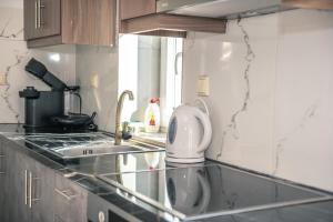 Kuchyň nebo kuchyňský kout v ubytování Zafeiropoulos Apartments
