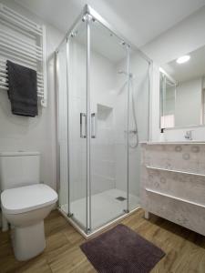 La salle de bains est pourvue d'une douche, de toilettes et d'un lavabo. dans l'établissement Los Carros, à Cuenca
