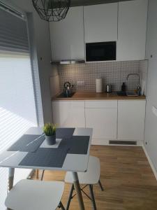 A kitchen or kitchenette at Apartamenty Jana Pawła