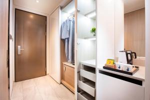 Kuchyň nebo kuchyňský kout v ubytování Hotel Whistlelark Jeju