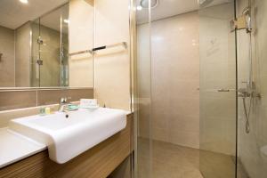 Koupelna v ubytování Hotel Whistlelark Jeju