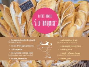 a flyer for a bakery with a bunch of bread at La Jabotte in Antibes