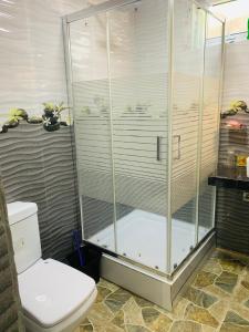 Shehan Villa في بيرووالا: كشك دش في حمام مع مرحاض