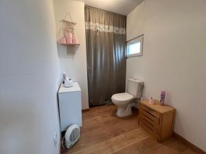 een kleine badkamer met een toilet en een wastafel bij « La Souillarde » in Saint-Médard-en-Jalles