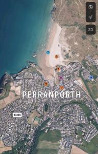 a map of a city with the word permaruth at Surf's Up in Perranporth, Cornwall Coastal Holidays in Perranporth