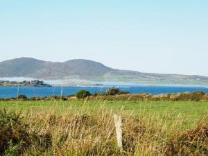 a field with a view of a body of water at Stonechat Cottage - Portmagee in Portmagee
